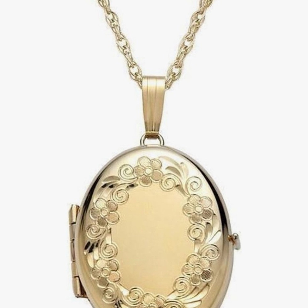 Elegant Gold Floral Locket Necklace